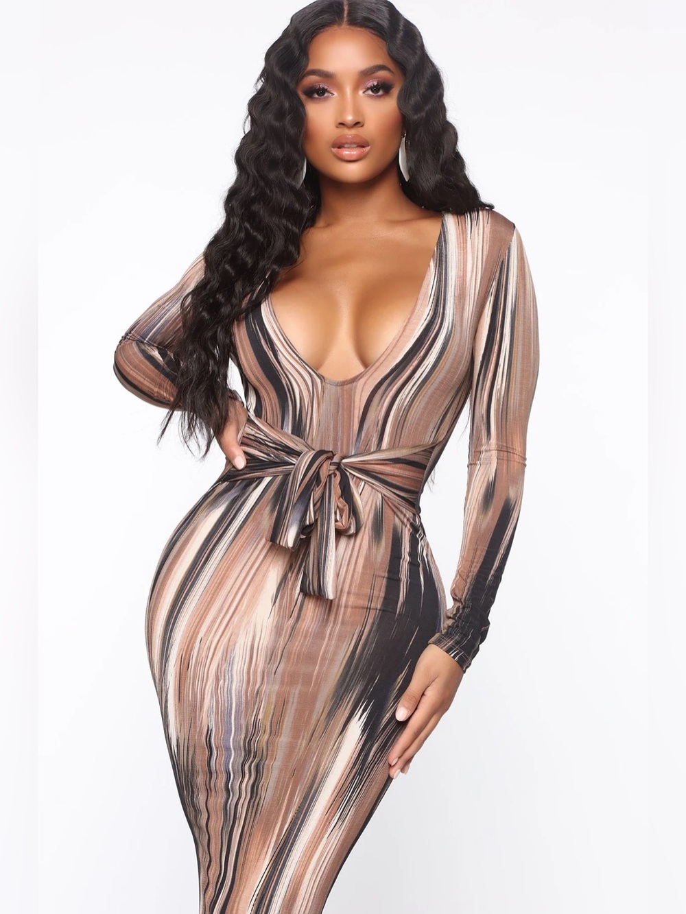 NWT Fashion Nova Viral Tik Tok Mind of my own Maxi Dress size L